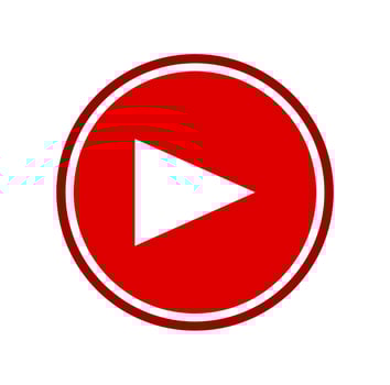 red play button icon design vector