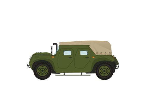 Extreme travel car isolatedillustration on white background. Off road 4x4 auto vehicle vector