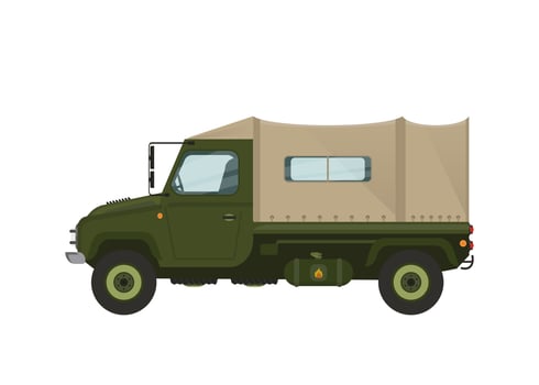 Military truck. illustration on a white background. vector