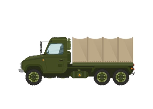 Military truck. illustration on a white background. vector