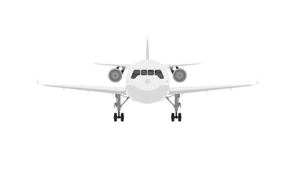 Back view of commercial airliner. Airplane transport isolated on white background vector