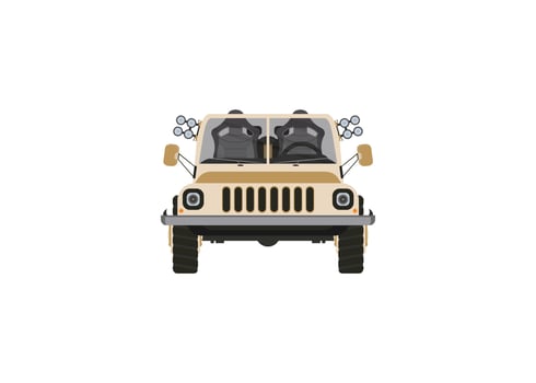 Hunter car illustration in flat style. Vehicle for travel and recreation isolated on white background. vector