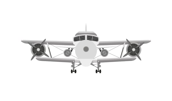 Biplane vintage airplane plane old retro propeller illustration isolated aircraft vector