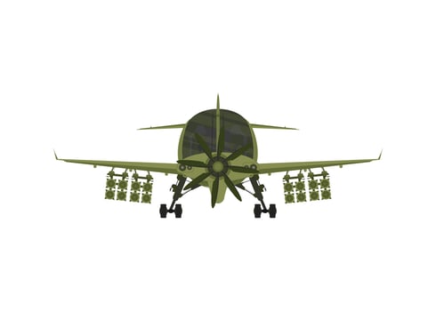 Fighter, military aircraft with missiles on board. Illustration isolated on white background. illustration vector