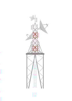 Radio tower icon in cartoon style on a white background. illustration vector