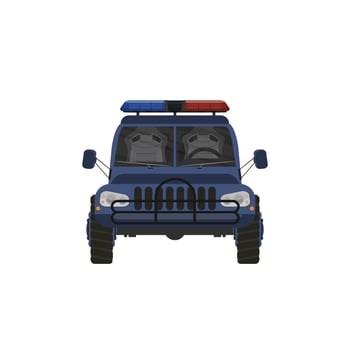 Empty police car vector illustration, high performance cop auto
