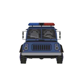Empty police car illustration, high performance cop auto. illustration vector