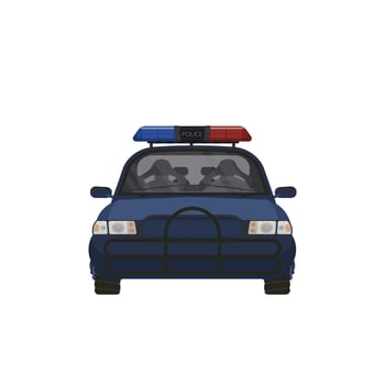 police car simple illustration, front view vector