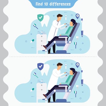 Find differences pictures kids game for educational activity preschool vector