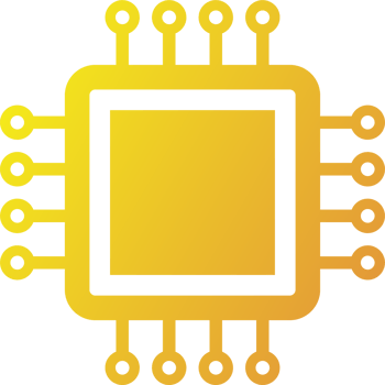 Chips icon in gradient colors. Circuit chip signs illustration. png
