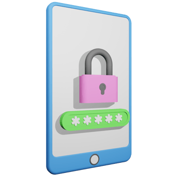 3d illustration of smart phone showing user name and password login fields png