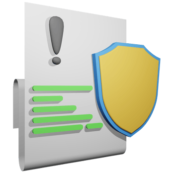 3d illustration of security warning on document or file in a computer storage, file infected with virus png