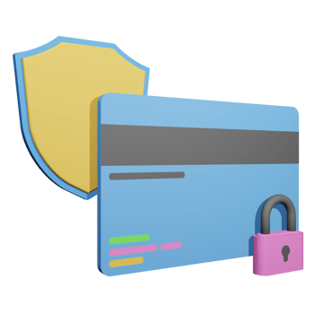3d illustration of a secure credit card transaction png