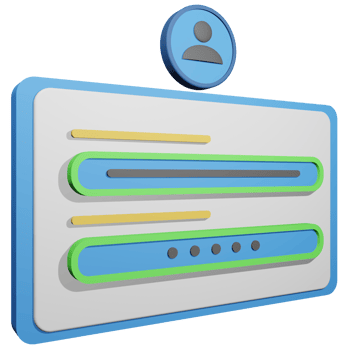 3d illustration of login and password fields for online media png