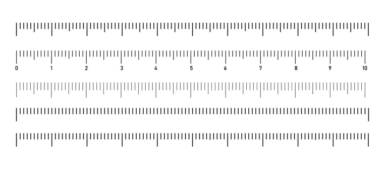 Measuring scale, 10 centimeters markup for rulers. Vector illustration in flat style isolated on white background.