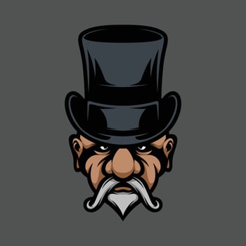 Old tophat mascot design vector
