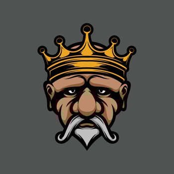 Old crown mascot design vector