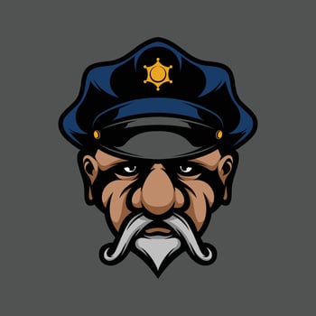 Old police mascot design vector