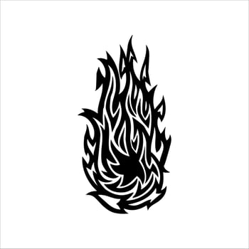 fire set logo. vector set of fire silhouettes with various shapes of burning coals. fire vector pack