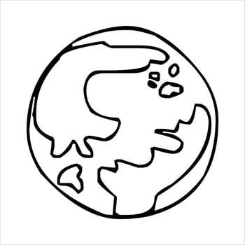 planet silhouette line art. black and white planet vector isolated on white background. vector alien planets.saturn, uranus, neptune, jupiter, mercury. solar system. astronomy