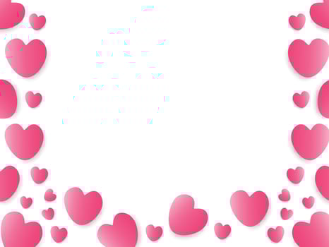 Heart frame card for Valentine Day, greeting card design. vector