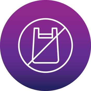 No Plastic Bag Vector Icon