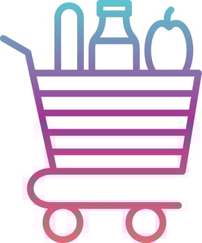 Grocery Cart Vector Icon