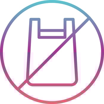 No Plastic Bag Vector Icon