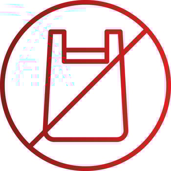 No Plastic Bag Vector Icon