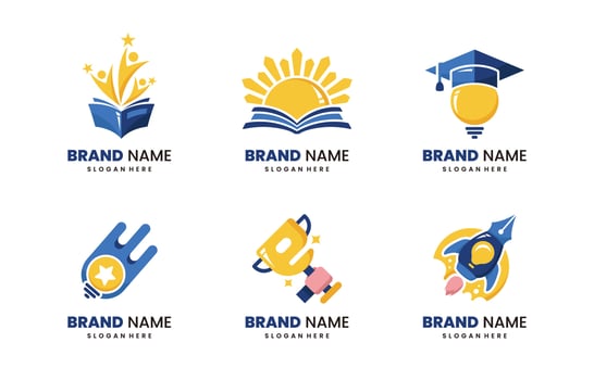 Flat Education Logo Collection vector