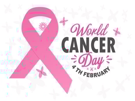 World cancer day vector logo event concept colorful ribbon with vector illustration design