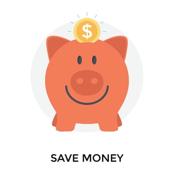 Trendy Piggy Bank vector