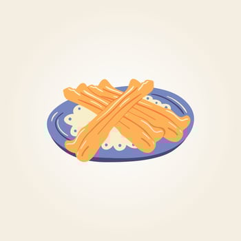 Food plate traditional dish vector design