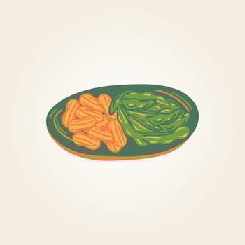 Food plate traditional dish vector design