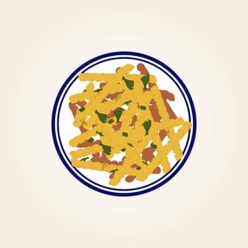 Food plate traditional dish vector design
