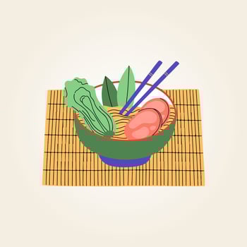 Food plate traditional dish vector design