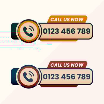 call us now button call sign with Phone number vector