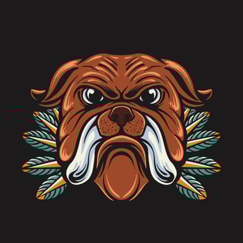 Bull Dog Retro Vector Illustration