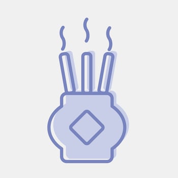 Icon censer. Chinese New Year celebration elements. Icons in two tone style. Good for prints, posters, logo, party decoration, greeting card, etc. vector