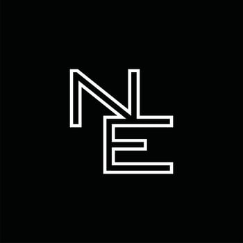 NE Logo monogram with line style design template vector