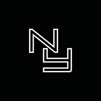 NY Logo monogram with line style design template vector