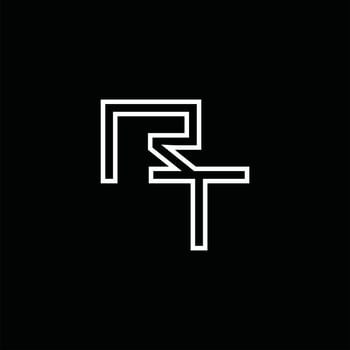 RT Logo monogram with line style design template vector