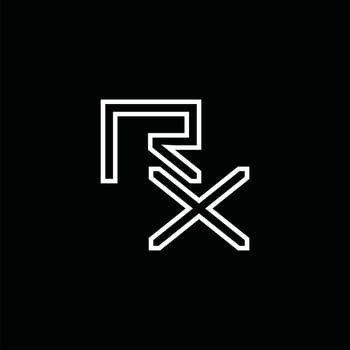 RX Logo monogram with line style design template vector