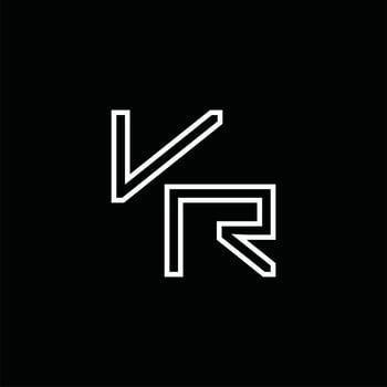 VR Logo monogram with line style design template vector