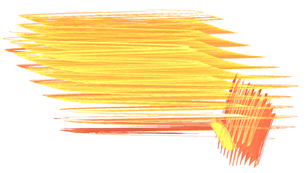 abstract element from yellow and orange horizontal lines, isolated element png