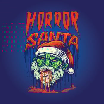 Horror Santa - Christmas T-shirt Design, Vintages T-shirt, Vector, Christmas Tree, vector
