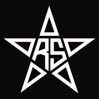 RS Logo monogram with star shape design template vector