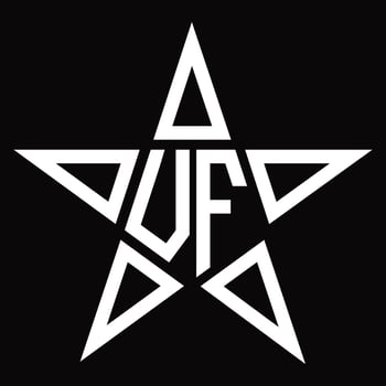 VF Logo monogram with star shape design template vector