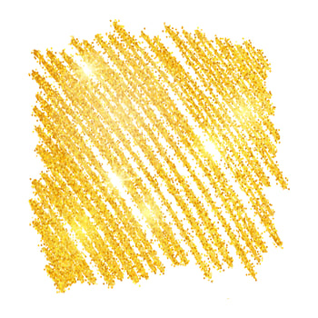 Golden Paint Glittering backdrop on a white background. Background with gold sparkles and glitter effect. Empty space for your text. Vector illustration
