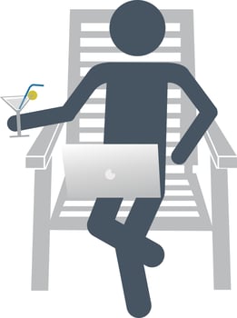 relax man vacation win money working vector